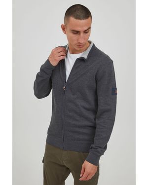INDICODE IDArcelio Sweatjacke mit Stehkragen - Grau