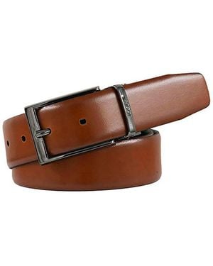 Joop! Wendegürtel Aus Seidenglattem Rindsleder, Zum Wenden, Zweifarbig, 3,5 Cm Breit - Braun