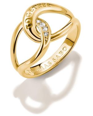 Thomas Sabo Fingerring Together Ring Gelbgoldfarben, Mit Zirkonia (Synth) - Schwarz