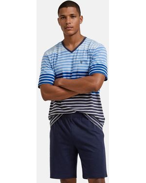 Hajo Pyjama Klima Komfort (Set, 2 tlg) Schlafanzug - Blau