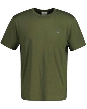 GANT T-Shirt Baumwolle Reg Shield (Packung, 1er Pack) - Grün