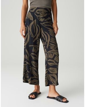 Opus Culotte MISHA TROPICAL Wide im Allover Print - Schwarz