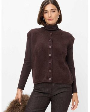 Brax Rundhalspullover Style Elisa Cosy Cotton: Pullunder Im Baumwolle-Wollmix - Braun