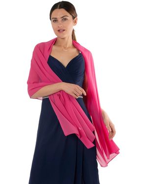 MayTree Modeschal Chiffon Schal Stola Umschlagtuch Abendkleid 70x180, (ück, 1-St) - Pink