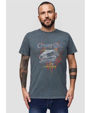 Re:Covered Shirt Jurassic Park T-Rex Rock im zeitlosen Design - Blau