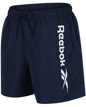 Reebok Badeshorts Yestin (1-St) Kordelzug und elastischem Bund, mit Logo, basic - Blau