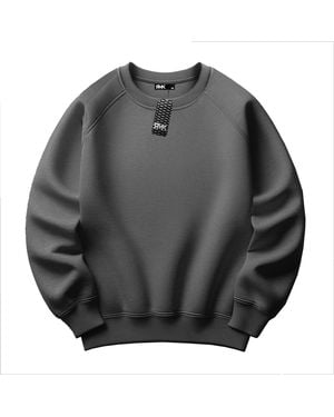Rmk Rundhalspullover Pulli Pullover Hoodie Oversize Loose Fit Basic Einfarbig in Unifarbe - Grau