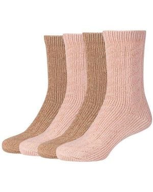 S.oliver Socken Warm & Cozy (4-Paar, 4 Paar) Mit Zopfmuster - Pink