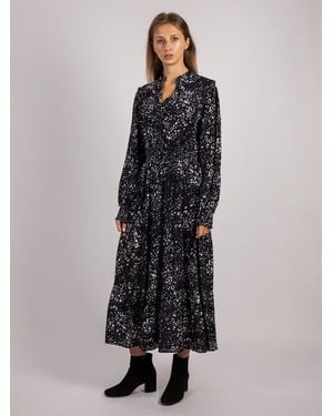 VICCI Germany Strickkleid mit Tunika Ausschnitt - Blau