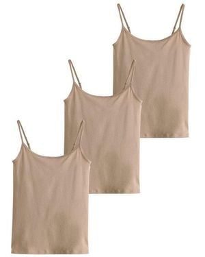 Next Trägertop 3Er-Pack Tops Mit Schmalen Trägern (3-Tlg) - Natur