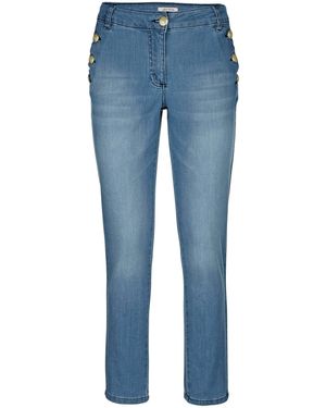 Alba Moda Gerade Jeans mit Goldknopf - Blau