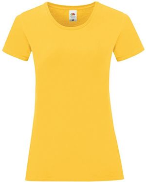 Fruit Of The Loom Rundhalsshirt Iconic T, 100% gekämmte, ringgesponnene Baumwolle - Gelb