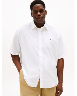 Tommy Hilfiger Kurzarmhemd BT-FLEX POPLIN SOLID /S SHIRT-B Große Größen - Weiß