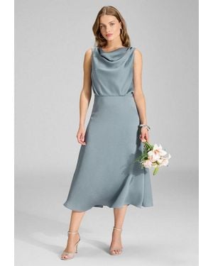 Swing Cocktailkleid Taillierter Schnitt Mit Fließendem Rockteil - Grün