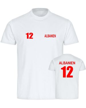 multifanshop T-Shirt Albanien - Weiß