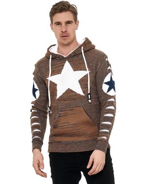 Rusty Neal Kapuzensweatshirt mit großem Stern-Design - Gelb