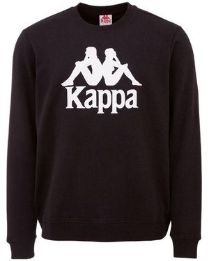 Kappa Rundhalspullover Retro Sweatshirt - Schwarz