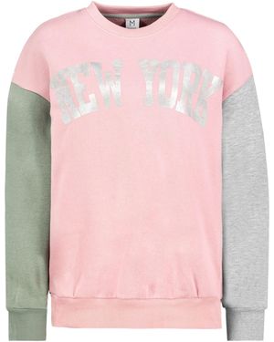 Sublevel Sweatshirt Pullover langarm mit Glanzprint Sweater, Sweatpullover - Pink