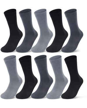 sockenkauf24 Socken 10 I 20 I 30 Paar Damen & Herren Business Socken Baumwolle (Anthrazit, Schwarz, Grau, 10-Paar, Mit Komfortbund Strümpfe - Blau