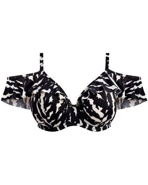 Elomi Bügel- Echo Shell Bikini-BH Tiefes Dekolleté Rüschenträger G-K - Schwarz