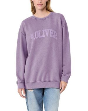 S.oliver Sweater Mit Logo-Print - Lila