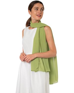 MayTree Modeschal Chiffon Schal, Stola, Umschlagtuch für Abendkleid, Hijab, (ück, 1-St) - Grün