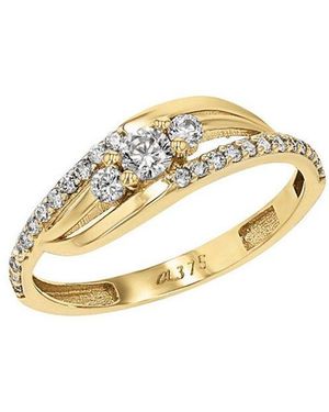 Amor Fingerring, Mit Zirkonia (Synth) - Schwarz