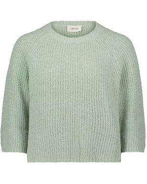 Cartoon Strickpullover Kurz 3/4 Arm - Grün