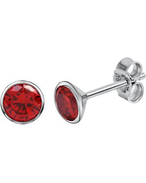 Firetti Paar Ohrstecker Schmuck Geschenk Silber 925 Ohrschmuck, mit Zirkonia (synth) - Rot
