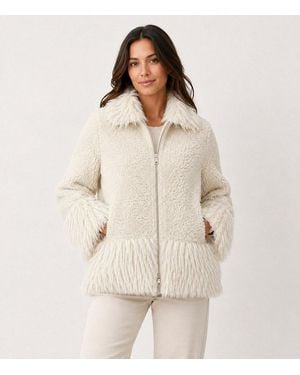 Milestone Fellimitatjacke Msraya Im Extravaganten Fake Fur Look - Natur