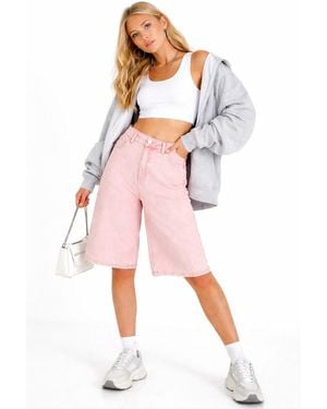 Sublevel Bermudas Jeans Shorts Bermuda Kurze Hose Short Denim Baggy 5-Pocket-Style - Pink