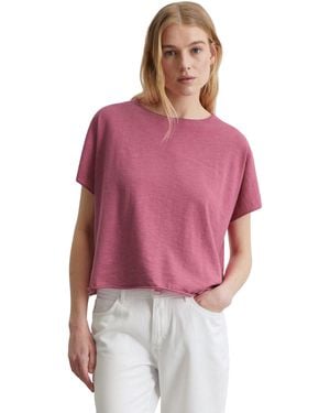 Marc O' Polo Strickpullover aus Baumwolle-Leinen-Slub - Rot