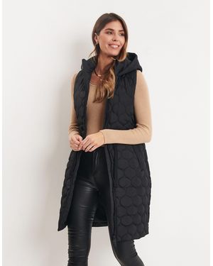 Threadbare Softshellweste (1-tlg) mit langem Schnitt und Kapuze - Schwarz
