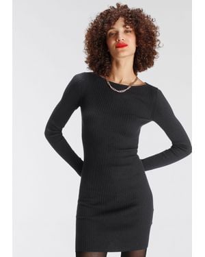 AJC Strickkleid festlich, Mini-Länge, figurbetont, aus Viskose und Polyamid - Schwarz