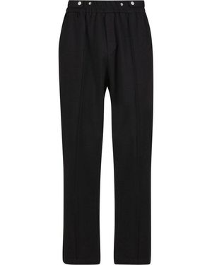 Another Cotton Lab Stoffhose Suit Pleated Trousers Buttons (1-Tlg) - Schwarz