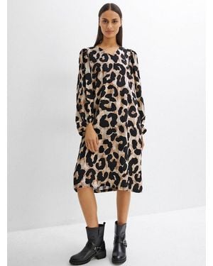WITT Etuikleid Viskose-Kleid Langarm - Weiß