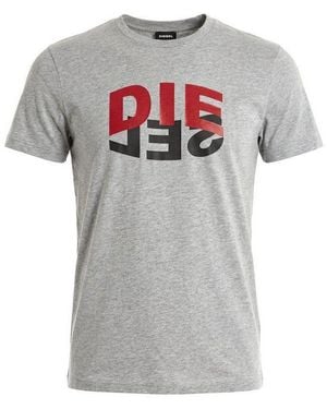 DIESEL Rundhalsshirt Slim Fit - Grau