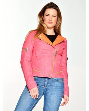 Maze Lederjacke Diamond - Pink