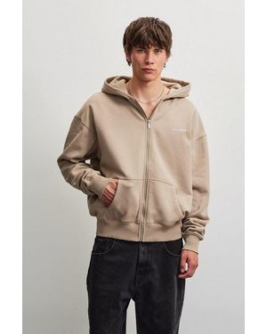 PEGADOR Kapuzensweatjacke Logo Oversized Sweat Jacket Baumwollmischung, Oversize - Natur