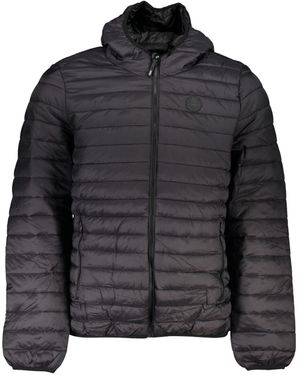 Gianmarco Venturi Outdoorjacke Stylische jacke Schwarz mit Kapuze und Reißverschluss