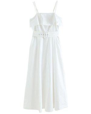 Next Maxikleid Festliches Maxikleid Mit Umschlag Und Gürtel (1-Tlg) - Weiß