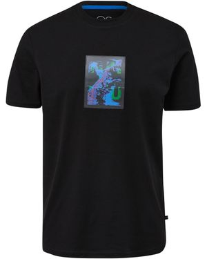 QS T-Shirt - Schwarz