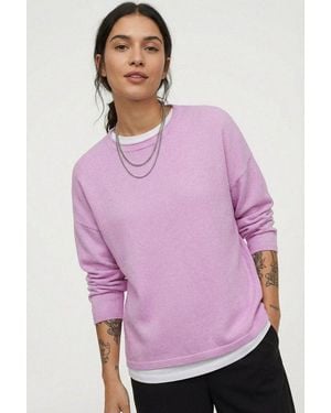 ONLY Strickpullover Onlloyal Amalio Life Ls O-Neck Knt Noos Materialmix - Lila