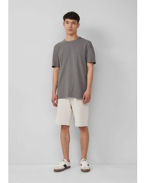 S.oliver Bermudas Detroit: Sweat-Bermuda mit Flammgarnstruktur im Relaxed Fit - Weiß