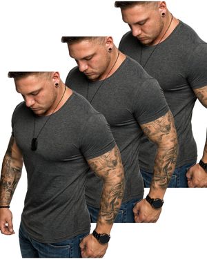 Amaci&Sons 3. TACOMA - -Shirts (3er-Pack) Basic Oversize T-Shirt mit Rundhalsausschnitt - Schwarz