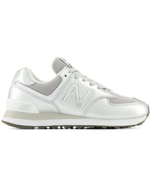 New Balance W574 428 Damen Metallic Sneaker - Weiß