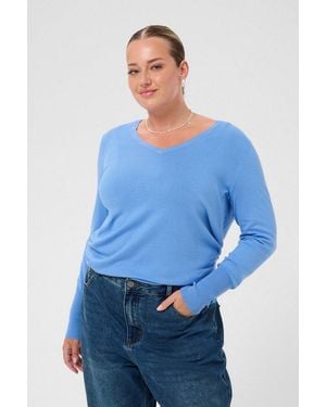 Kaffe Strickpullover Strickpullover Kclizzy Große Größen - Blau