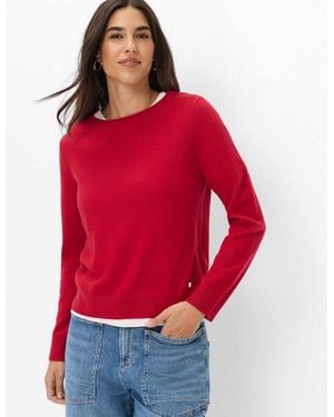 Brax Strickpullover Style Lisa Merino Cashmere: Pullover Im Wollmix - Rot