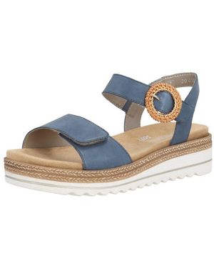 Remonte Keilsandalette Sommerschuh, Riemchensandale Mit Praktischen Klettverschlüssen - Schwarz