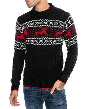 Redbridge Strickpullover mit winterlichem Norwegermuster – Stilvoll und warm Hochwertiges Verarbeitung - Schwarz